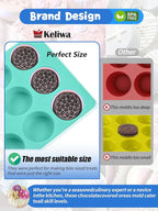 3 Pcs Round Chocolate Cookie Molds Set ,12-Cavity Round Silicone Mold with 30 Clear Treat Boxes, Round Baking Mold for Oreos,Candy, Mini Cake, Individually Wrapped Cakesicle Party Favor Packaging