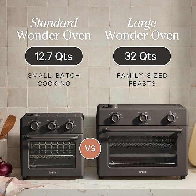 Our Place Wonder Oven | 6-in-1 Air Fryer & Toaster Oven with Steam Infusion | Compact, Countertop Friendly, Fast Preheat, Multifunctional | Air Fry, Toast, Roast, Bake, Reheat & Broil | Steam