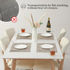 Leetaltree Linen Yellow Placemats Set of 4 - Heat Resistant Non-Slip Place mats for Dining Table, Washable Durable PVC Vinyl Woven Table Mats（Linen Yellow, 4）