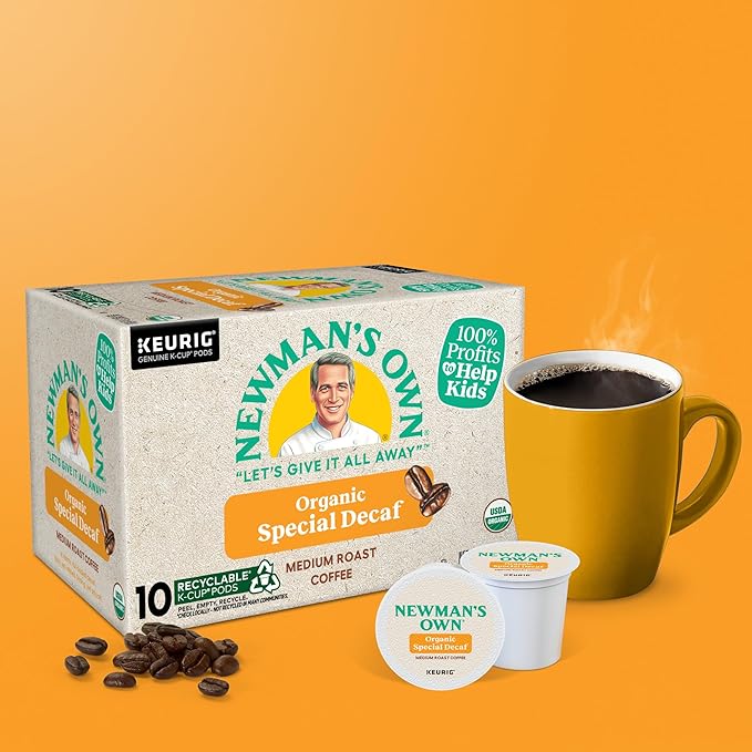 Newman's Own Organics Special Blend Decaf Keurig Single-Serve K-Cup Pods, Medium Roast Coffee, 60 Count (6 Packs of 10)
