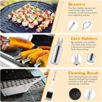Grill Utensils Set,15 Pcs Stainless Steel BBQ Accessories Set, Portable Professional Grill Tool, Perfect Grill Kit Gift for Outdoor with Bag