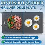 SafBbcue 96333 Grill Plates for Monument Grills 77352 24633 17842 35633 13892 Gas Grill Cooking Accessories, Cast Iron Reversible Griddle for Monument Grill 41847NG D405 77352MB D425 Replacement Parts