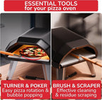 Senwosa Pizza Oven & Stone Brush with Scraper, Turning Fork & Bubble Popper Bundle - Essential Accessories & Tools for Any Pizza Oven
