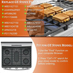 Stove Grates for GE Gas Stove Burner Grate Range Oven Rack WB31X27150 WB31X27151 Replacement Parts Cast Iron Flat Plate General Electric Cooktop 3 Pack