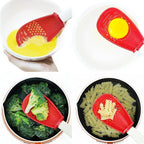 6 in 1 Multifunctional cooking gadgets, 356°F Heat Resistant kitchen gadgets, Egg Separator, Cooking, Draining, Mashing, Grating, Cooking spoon red