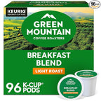 Green Mountain Coffee Roasters Breakfast Blend Single-Serve Keurig K-Cup Pods, Light Roast Coffee, 96 Count