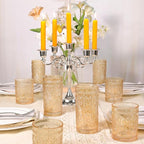 abrwyy Amber Glassware set of 4, Vintage Drinking Glasses, 10oz Heavy Duty Glass Cups, Colored Glassware Set, Embossed Glasses Set for Party Wedding Home Office Gift