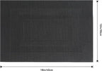 Leetaltree Black Frame Placemats Set of 4 - Heat Resistant Non-Slip Place mats for Dining Table, Washable Durable PVC Vinyl Woven Table Mats（Black Frame, 4）