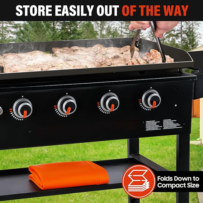 Silicone Griddle Cover for 36-Inch Blackstone Griddle – Heavy-Duty Food Grade Reusable Grill Mat, Full Coverage Protection from Rust, Insects, and Leaves