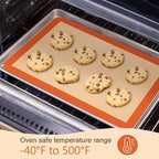 Silicone Baking Mat, Reusable Silicone Mats for Baking Set of 3, Non-Stick Baking Supplies for Pastries, Cookies, Macaroons, Bread