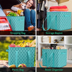 WISELIFE Reusable Grocery Bags [2 Pack],Large Grocery Tote Bag Water Resistant Shopping Bags Foldable Grocery Bag for Clothes,Shoes and Picnic,Green