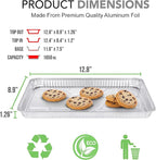 (200 Pack) 1/4 Size Cookie Sheet Baking Cake Pans l 12.8” x 8.9” Disposable Aluminum Foil Trays l Premium Heavy Duty Nonstick Baking Sheets Reusable