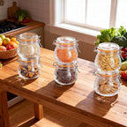 Amzcku Wide Mouth Vintage Mason Jars with Airtight Lid 16oz, Canister Quart Jars for Kitchen Storage - for Coffee, Sugar, Beans 6 Pack