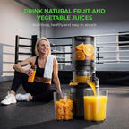 Juicer Machines, Cold Press Juicer with Wide Feed Chute, 3-in-1 Slow Masticating Juicer, Juice, Nut Milk & Sorbet Maker, BPA-Free, High Juice Yield for Whole Fruits & Vegetables Easy to Clean