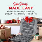 DASH No-Drip Waffle Maker - Four Waffle Molds, Nonstick Waffle Iron with Quick Heat-Up, Nonstick Surface - Perfect Waffle Maker for Kids and Families, Just Add Batter