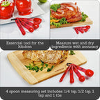 MIRRO 4pc Nested Measuring Spoons Set, Red (Pack of 4)