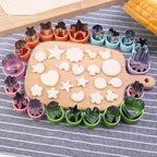 Vegetable Cutters Shapes Set, 20pcs Stainless Steel Mini Cookie Cutters, Vegetable Cutter and Fruit Stamps Mold + 20pcs Cute Cartoon Animals Food Picks and Forks -for Kids Baking and Food Supplement