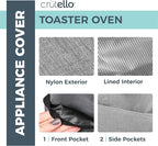Crutello 4 Slice Toaster Oven Cover with Storage Pockets Dust Covers for Kitchen Appliances