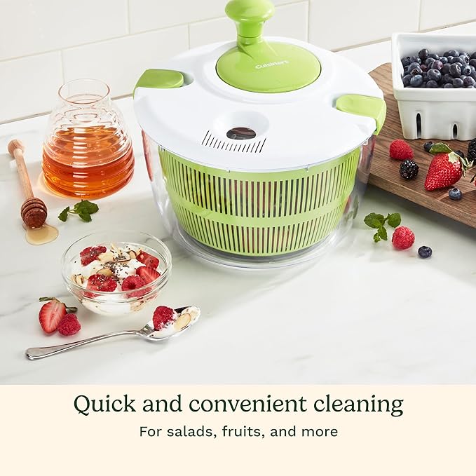 Cuisinart Salad Spinner- Wash, Spin & Dry Salad Greens, Fruits & Vegetables, 3qt, CTG-00-SSAS