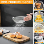 Colander Stainless Steel, 7 Piece Strainers and Colanders Set, Mesh Strainer Net Baskets with Handles, 2 Stainless Steel Plates and Fine Mesh Strainer for Kitchen Food Strain Drain Rinse Cooking
