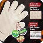 KITCHEN PERFECTION Silicone Smoker Oven Gloves For Women -Extreme Heat Resistant BBQ Gloves -Handle Hot Food Right on Your Smoker Grill Fryer|Waterproof Oven Mitts Grill Gloves |Superior Set+3 Bonuses