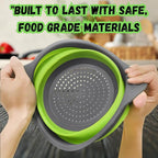 Collapsible Colander Set,Premium Food Grade Silicone Folding Strainers with Handles Space Saving Colanders for Draining Pasta,Vegetables & Fruits,Ideal for Kitchen & Travel (2pc)