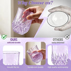 24 Pack Plastic Stemless Wine Glasses,12oz Unbreakable Vintage Elegant Drinking Glass Set,Reusable Fancy Cocktail Cups for Party, Wedding, and Bulk Events (24, 12oz-Purple)