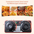 3L Deep Fryer with Basket for Home, 1300W Electric Small Deep Fryer with Temperature Control, Timer Control, View Window Lid, Stainless Steel Body for Restaurant Use