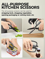 Heavy Duty Kitchen Shears, All Purpose Herb and Kitchen Scissors for food,Japanese 420J2 Stainless Steel,Titanium Coated, Detachable Blades and Soft TPR Handle,Dishwasher Safe