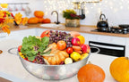 TeamFar Colander Set of 3, Stainless Steel Perforated Metal Colander Strainer with Handles for Spaghetti, Pasta, Berry, Rust Free & Dishwasher Safe - 1/3/5-quart