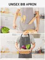 Syntus Apron for Men Women, Adjustable Cooking Kitchen Chef Aprons with 2 Pockets, Cotton/Polycotton/Polyester