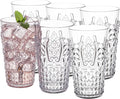 KLIFA- BLOIS- 20.5 ounce, Set of 6, Acrylic Highball Drinking Glasses, BPA-Free, Stackable Plastic Drinkware, Dishwasher Safe, Vintage Looking Cups, Clear