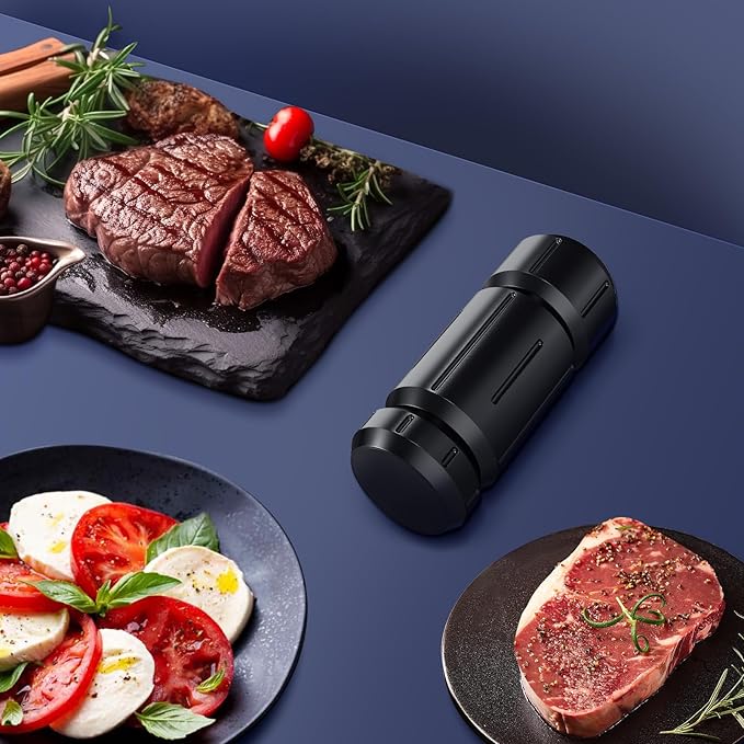 Luvan Pepper Grinder With Magnetic Bottom, Heavy Duty High Output Aluminum Manual Pepper Mill, Adjustable Coarseness Stainless Steel Burrs, Refillable Spice Grinder for Home Kitchen Restaurant