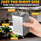 Dishwasher Chopstick Basket – 2.75" x 2.75" x 3.93" Stainless Steel Utensil Holder, Rust-Resistance Chopstick Holder for Dishwasher Basket – Hanging Caddy for Organizing Chopsticks, Straws & Teaspoons