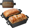 9×5 Inch Cast Iron Loaf Pan with Lid, bread pans for baking, 2 Piece Set | Even Heat Distribution Bread Baking Pan for Homemade Sandwich Bread, Banana Bread, Cakes, Meatloaf