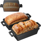9×5 Inch Cast Iron Loaf Pan with Lid, bread pans for baking, 2 Piece Set | Even Heat Distribution Bread Baking Pan for Homemade Sandwich Bread, Banana Bread, Cakes, Meatloaf