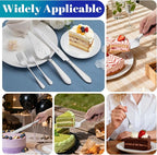 Eisinly Cake Cutting Set for Wedding, Elegant Cake Knife and Server Set with Stainless Steel Forks, Cake Cutter and Pie Spatula for Couples Wedding Registry, Engagements, Anniversary, 4 Pcs, Silver