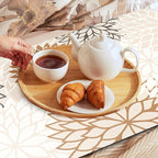 Findosom 2PCS 16" x 24" Dish Drying Mat & 24" x 5.5" Sink Splash Guard, Super Absorbent & Cuttable Dish Mat Drying Kitchen Mat with Brown Floral, Hide Stain Drying Mat for Kitchen Counter
