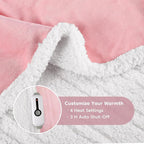 Electric Heated Blanket Throw Size - 50"x60", Soft Flannel Heating Blanket, 4 Heating Levels, 3 H Auto Shut Off, Breathable Warm and Washable for Sofa, Light Pink