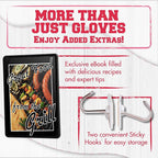 KITCHEN PERFECTION XL Silicone Smoker Oven Gloves for Women -Extreme Heat Resistant BBQ Gloves -Handle Hot Food Right on Your Grill Fryer&Pit|Waterproof Grilling Cooking Mitts|Superior Set+3 Bonuses