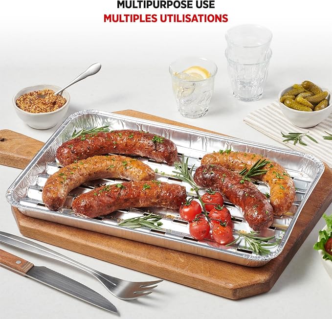 Starfrit 30-Pack Aluminum Grilling Trays - Recyclable - Disposable - Perfect for BBQ