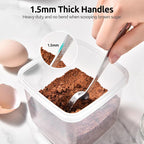 U-Taste Narrow Square Measuring Spoons: 18/8 Stainless Steel Kitchen Measure Teaspoon Tablespoon with Leveler, Polygon Rectangular Metal Jar Scoop for Baking Cooking, Coffee, Spice, Powder (Set of 8)