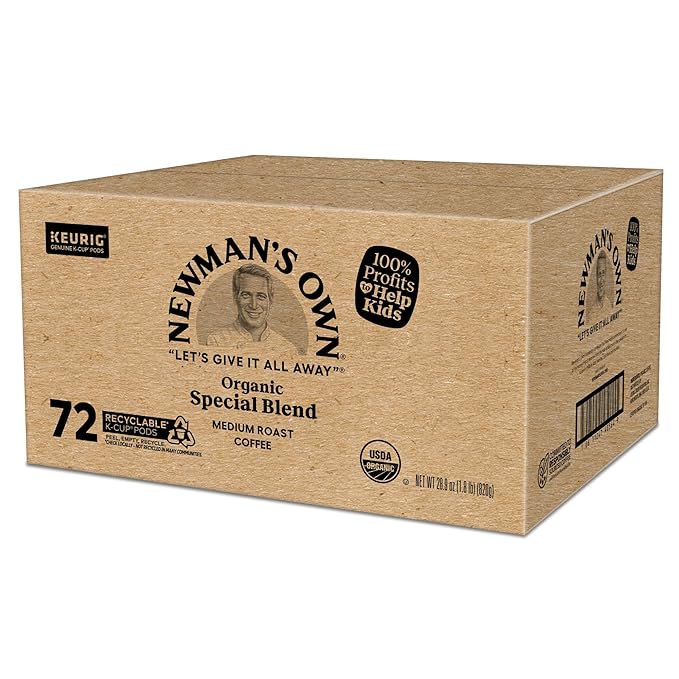 Newman's Own Organics Special Blend Keurig Single-Serve K-Cup Pods, Medium Roast Coffee, 72 Count