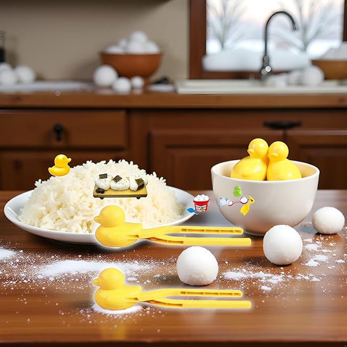 2Pcs Duck Rice Mold, Butter, Rice Mold, Maker Clip,Snowball Tool With Handle, Snowball, Cartoon Duck Maker Clip Snow Ball Kitchen Utensils and Gadgets
