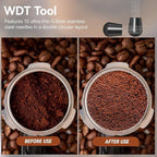 53mm Espresso Accessories Kit, 2-in-1 Distributor & Tamper, Tamper Mat, WDT Tool & Magnetic Dosing Funnel, Compatible with Delonghi & All 53mm Espresso Machines/Portafilters