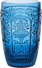 Fitz & Floyd Fitz and Floyd Trestle Highball Tumbler Cups, Set of 4, Blue