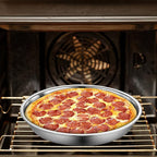 Elsjoy 4 Pack 13 Inch Stainless Steel Deep Pizza Pan, Large Round Pizza Baking Pan, Heavy-Duty Pizza Dish for Oven, Dishwasher Safe