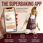 Superbaking 2 pcs Banneton Bread Proofing Basket, 9" Splinter-Free Round Rattan Bread Basket with Liners, Sourdough Starter Kit, Sourdough Bread Baking Supplies & Sourdough Kit, Bread Making Tools