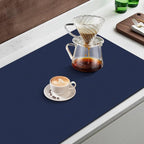 WISELIFE Coffee Mat Super Absorbent Dish Drying Mat Bar Accessories Match with Coffee Machine Large Drying Mats for Kitchen Counter 12" W x 19" L, Blue