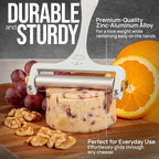 Zulay Kitchen Stainless Steel Wire Cheese Slicer - Adjustable Hand Held Cheese Cutter with 2 Extra Wires - Premium Cheese Shaver For Mozzarella, Cheddar, Gruyere - Cheese Cutter with Wire (White)